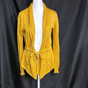 Elie Tahari Mustard Linen Cardigan